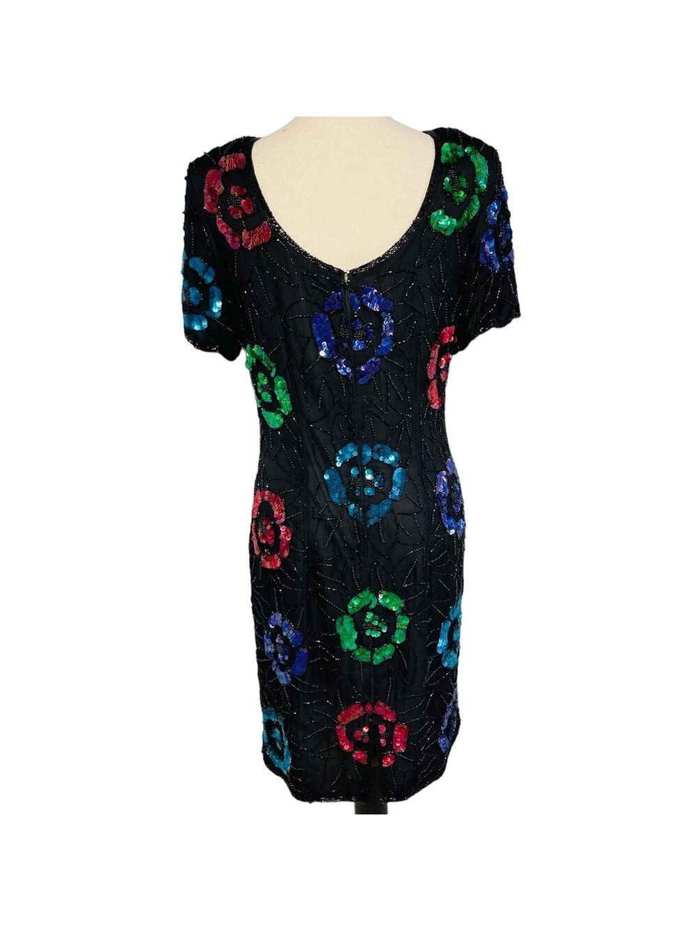 Floral vintage sequin dress - Picture 2 of 4